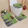 thumbnail image 1 of PUDMAD Monarch Butterfly in Lavender Field 3 Piece Bathroom Rugs Set Bath Rug Contour Mat and Toilet Lid Cover, 1 of 2