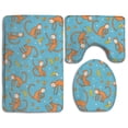 thumbnail image 1 of PUDMAD Monkey 3 Piece Bathroom Rugs Set Bath Rug Contour Mat and Toilet Lid Cover, 1 of 2