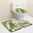 thumbnail image 1 of PUDMAD Monstera Leaf 3 Piece Bathroom Rugs Set Bath Rug Contour Mat and Toilet Lid Cover, 1 of 2
