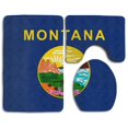 thumbnail image 1 of PUDMAD Montana Flag 3 Piece Bathroom Rugs Set Bath Rug Contour Mat and Toilet Lid Cover, 1 of 2