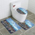 thumbnail image 1 of PUDMAD Montreal Skyline at Dusk 3 Piece Bathroom Rugs Set Bath Rug Contour Mat and Toilet Lid Cover, 1 of 2