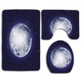 thumbnail image 1 of PUDMAD Moon Backdrop Stars Celestial Galaxy Cosmos Orbit Sky Graphic 3 Piece Bathroom Rugs Set Bath Rug Contour Mat and Toilet Lid Cover, 1 of 2