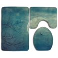 thumbnail image 1 of PUDMAD Moon Night Slient View 3 Piece Bathroom Rugs Set Bath Rug Contour Mat and Toilet Lid Cover, 1 of 2