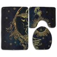 thumbnail image 1 of PUDMAD Moon Sun Star 3 Piece Bathroom Rugs Set Bath Rug Contour Mat and Toilet Lid Cover, 1 of 2