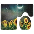 thumbnail image 1 of PUDMAD Moon Sunflowerss 3 Piece Bathroom Rugs Set Bath Rug Contour Mat and Toilet Lid Cover, 1 of 2
