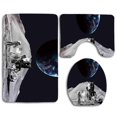 thumbnail image 1 of PUDMAD Moon Us Spaceman Launching on Exploring Dark Matter Orbit Luna 3 Piece Bathroom Rugs Set Bath Rug Contour Mat and Toilet Lid Cover, 1 of 2