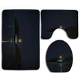 thumbnail image 1 of PUDMAD Moonset Over Cara Na Mara Bad Eddie Boat 3 Piece Bathroom Rugs Set Bath Rug Contour Mat and Toilet Lid Cover, 1 of 2