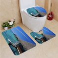 thumbnail image 1 of PUDMAD Moorea Honeymoon 3 Piece Bathroom Rugs Set Bath Rug Contour Mat and Toilet Lid Cover, 1 of 2