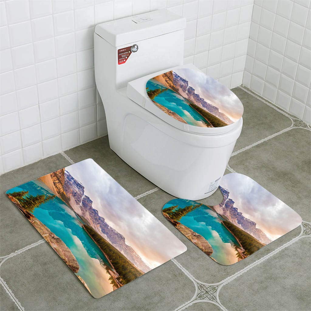 PUDMAD Moraine Lake Banff National Park 3 Piece Bathroom Rugs Set Bath ...