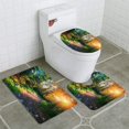 thumbnail image 1 of PUDMAD Morning Light Falls on a Forest Road 3 Piece Bathroom Rugs Set Bath Rug Contour Mat and Toilet Lid Cover, 1 of 2