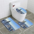 thumbnail image 1 of PUDMAD Morning in Mahattan NYC 3 Piece Bathroom Rugs Set Bath Rug Contour Mat and Toilet Lid Cover, 1 of 2