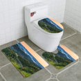 thumbnail image 1 of PUDMAD Morning in Mountains 3 Piece Bathroom Rugs Set Bath Rug Contour Mat and Toilet Lid Cover, 1 of 2