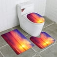 thumbnail image 1 of PUDMAD Morning on Beach 3 Piece Bathroom Rugs Set Bath Rug Contour Mat and Toilet Lid Cover, 1 of 2