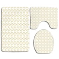 thumbnail image 1 of PUDMAD Moroccan Style Lattice Dots in Daisy Diamond Petals Four Leaf Clover 3 Piece Bathroom Rugs Set Bath Rug Contour Mat and Toilet Lid Cover, 1 of 2