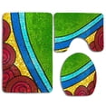 thumbnail image 1 of PUDMAD Mosaic Colorful Patterns Wall Details 3 Piece Bathroom Rugs Set Bath Rug Contour Mat and Toilet Lid Cover, 1 of 2