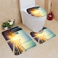 thumbnail image 1 of PUDMAD Motion Cars go Through City 3 Piece Bathroom Rugs Set Bath Rug Contour Mat and Toilet Lid Cover, 1 of 2
