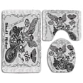 thumbnail image 1 of PUDMAD Motorcycle Evil Hipster Dead Skull Skeleton Motorbike Rider Wings Drive to Hell Humor 3 Piece Bathroom Rugs Set Bath Rug Contour Mat and Toilet Lid Cover, 1 of 2