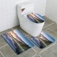 thumbnail image 1 of PUDMAD Mount Cook in Lake Matheson New Zealand 3 Piece Bathroom Rugs Set Bath Rug Contour Mat and Toilet Lid Cover, 1 of 2