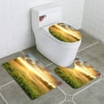 thumbnail image 1 of PUDMAD Mountain Field 3 Piece Bathroom Rugs Set Bath Rug Contour Mat and Toilet Lid Cover, 1 of 2