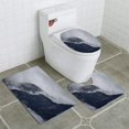 thumbnail image 1 of PUDMAD Mountain Fog 3 Piece Bathroom Rugs Set Bath Rug Contour Mat and Toilet Lid Cover, 1 of 2