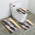 thumbnail image 1 of PUDMAD Mountain Landscape 3 Piece Bathroom Rugs Set Bath Rug Contour Mat and Toilet Lid Cover, 1 of 2