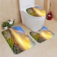 thumbnail image 1 of PUDMAD Mountain Landscape 3 Piece Bathroom Rugs Set Bath Rug Contour Mat and Toilet Lid Cover, 1 of 2