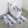 thumbnail image 1 of PUDMAD Mountain Peaks 3 Piece Bathroom Rugs Set Bath Rug Contour Mat and Toilet Lid Cover, 1 of 2