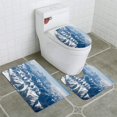 thumbnail image 1 of PUDMAD Mountain Peaks 3 Piece Bathroom Rugs Set Bath Rug Contour Mat and Toilet Lid Cover, 1 of 2