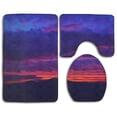thumbnail image 1 of PUDMAD Mountain Silhouette Sunset Sky 3 Piece Bathroom Rugs Set Bath Rug Contour Mat and Toilet Lid Cover, 1 of 2