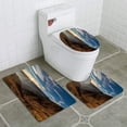 thumbnail image 1 of PUDMAD Mountain Silhouette and Stunning Sky Moon at Sunset 3 Piece Bathroom Rugs Set Bath Rug Contour Mat and Toilet Lid Cover, 1 of 2