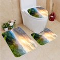 thumbnail image 1 of PUDMAD Mountains Beautiful Sky Clouds 3 Piece Bathroom Rugs Set Bath Rug Contour Mat and Toilet Lid Cover, 1 of 2