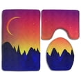 thumbnail image 1 of PUDMAD Mountains Moon Landscape 3 Piece Bathroom Rugs Set Bath Rug Contour Mat and Toilet Lid Cover, 1 of 2