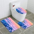 thumbnail image 1 of PUDMAD Mountains and Moving Clouds at Sunset 3 Piece Bathroom Rugs Set Bath Rug Contour Mat and Toilet Lid Cover, 1 of 2
