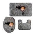 thumbnail image 1 of PUDMAD Mouse 3 Piece Bathroom Rugs Set Bath Rug Contour Mat and Toilet Lid Cover, 1 of 2