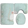 thumbnail image 1 of PUDMAD Mouse and Grass 3 Piece Bathroom Rugs Set Bath Rug Contour Mat and Toilet Lid Cover, 1 of 2