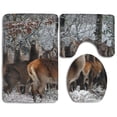 thumbnail image 1 of PUDMAD Mule Deer 3 Piece Bathroom Rugs Set Bath Rug Contour Mat and Toilet Lid Cover, 1 of 2