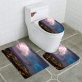 thumbnail image 1 of PUDMAD Multi Colored Lightning Storm Over Bright City at Night 3 Piece Bathroom Rugs Set Bath Rug Contour Mat and Toilet Lid Cover, 1 of 2