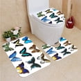 thumbnail image 1 of PUDMAD Multicolored Butterfly 3 Piece Bathroom Rugs Set Bath Rug Contour Mat and Toilet Lid Cover, 1 of 2