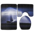 thumbnail image 1 of PUDMAD Mushroom Art 3 Piece Bathroom Rugs Set Bath Rug Contour Mat and Toilet Lid Cover, 1 of 2
