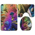 thumbnail image 1 of PUDMAD Mushroom Man and Starry Sky 3 Piece Bathroom Rugs Set Bath Rug Contour Mat and Toilet Lid Cover, 1 of 2