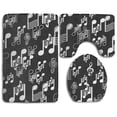 thumbnail image 1 of PUDMAD Music 3 Piece Bathroom Rugs Set Bath Rug Contour Mat and Toilet Lid Cover, 1 of 2