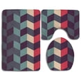 thumbnail image 1 of PUDMAD Music Symbol Guitar Rock 3 Piece Bathroom Rugs Set Bath Rug Contour Mat and Toilet Lid Cover, 1 of 2