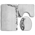 thumbnail image 1 of PUDMAD Music Symbol Guitar Rock 3 Piece Bathroom Rugs Set Bath Rug Contour Mat and Toilet Lid Cover, 1 of 2