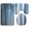 thumbnail image 1 of PUDMAD Mysterious Fog in Green Forest 3 Piece Bathroom Rugs Set Bath Rug Contour Mat and Toilet Lid Cover, 1 of 2