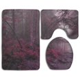 thumbnail image 1 of PUDMAD Mysterious Lilac Forest 3 Piece Bathroom Rugs Set Bath Rug Contour Mat and Toilet Lid Cover, 1 of 2
