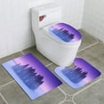 thumbnail image 1 of PUDMAD Mysterious Small Winter Forest Under Dramatic Sunset Sky 3 Piece Bathroom Rugs Set Bath Rug Contour Mat and Toilet Lid Cover, 1 of 2