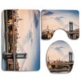 thumbnail image 1 of PUDMAD NYC Manhattan Bridge 3 Piece Bathroom Rugs Set Bath Rug Contour Mat and Toilet Lid Cover, 1 of 2