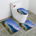 thumbnail image 1 of PUDMAD Nago Torbole and Lake Garda at Sunset 3 Piece Bathroom Rugs Set Bath Rug Contour Mat and Toilet Lid Cover, 1 of 2