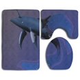 thumbnail image 1 of PUDMAD Narwhal Whale Cetacean Moon 3 Piece Bathroom Rugs Set Bath Rug Contour Mat and Toilet Lid Cover, 1 of 2