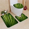 thumbnail image 1 of PUDMAD Natural Leaf in 3 Piece Bathroom Rugs Set Bath Rug Contour Mat and Toilet Lid Cover, 1 of 2